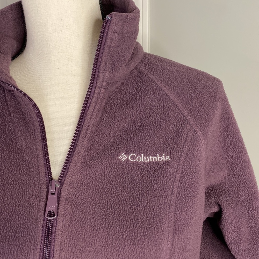 Columbia Women’s Fleece Purple Zip Jacket - Picture 2 of 6